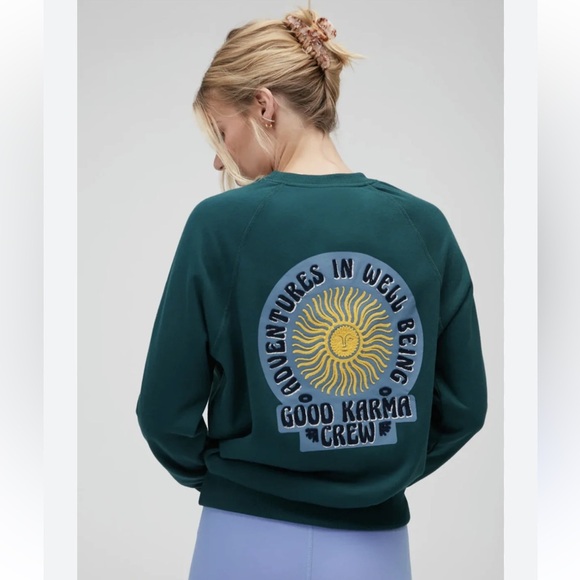Spiritual Gangster Crewneck Sweatshirt with Sun Graphic Embroidery - Picture 1 of 8